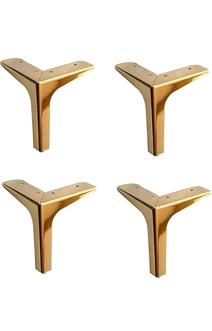 Doon furnishing Sofa Legs Sofa Leg 4 Inches Matt Black Finish T Shape Set of 4 (Mounting Screw Included),Rosegold(Gold)