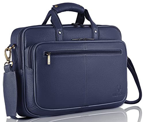 Image of WildHorn Classic Leather 15 inch Laptop Messenger Bag for Men I Office Bags I Travel Bags I Carry Handles with Adjustable Strap I DIMENSION: L- 15.5 inch H-11.5 inch W- 3.5 inch
