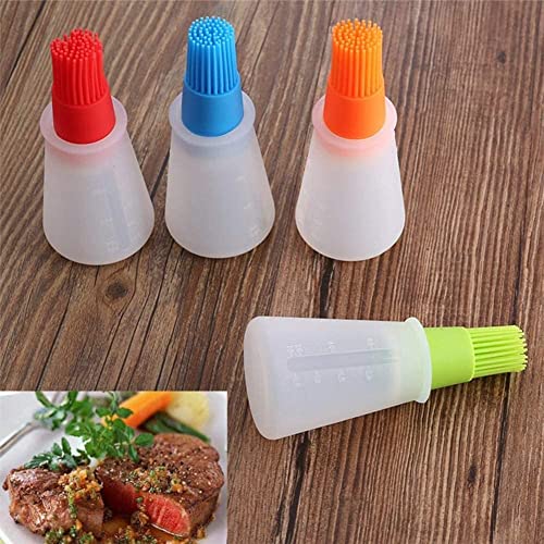 Image of Khedu Feb (1 pc's) Silicon Heat Resistant Oil Brush with Spatula and Silicone Cooking Oil Bottle Basting Brush Set for Kitchen Pastry, Grilling, Baking, BBQ (Multi Color)