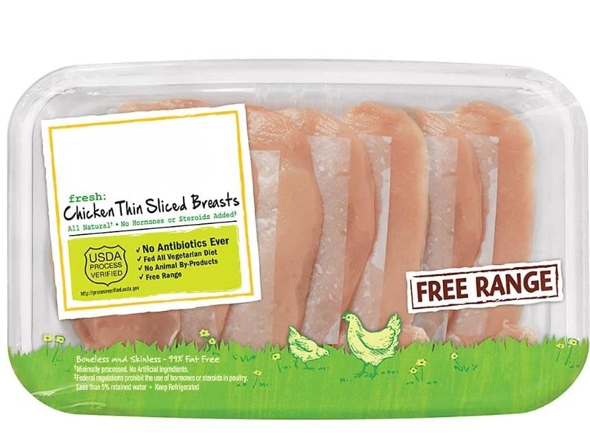 This Harvestland Chicken Breasts club pack contain approximately 7-9 slices per tray. Harvestland Free Range chickens are raised free to explore outdoors in naturally open spaces. Keep refrigerated or frozen. Thaw in refrigerator or microwave. Keep raw meat and poultry separate from other foods. [ 28 oz , 1.75 lb