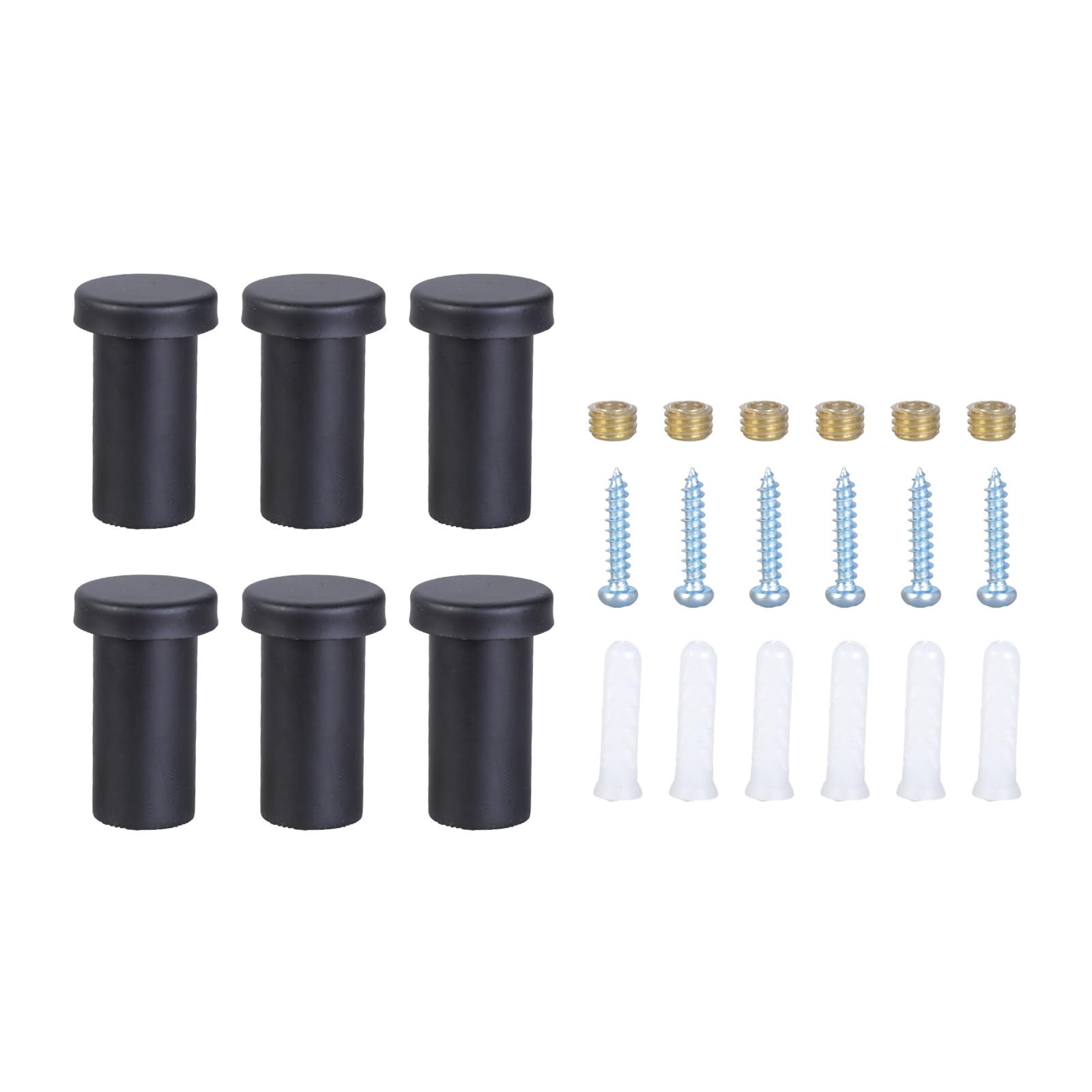 YWLUUOO 6pcs Black or Golden Wall Mount Hooks Multipurpose Wall Hooks Over Door Hangers for Kitchen, Bathroom, and Bedroom Over Door