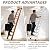 9FT Wall Mounted Retractable Attic Stairs, 11 Steps Folding Loft Ladder with Handrails, Heavy Duty Pull Down Attic Ladder, Up to 660 Lbs,Telescoping Ladder for Indoor, (White, 11 Steps)