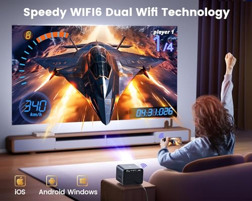 [Netflix Certified & Dolby Audio] 4K Projector with Wifi6 & Bluetooth, WiMiUS 700ANSI Native 1080P 6D Auto Focus & Keystone Home Theater Smart Projector, Outdoor Movie Projecor with Netflix 7000+Apps