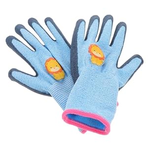 VALICLUD Kinder Gartenhandschuhe Hellblau Löwenmotiv