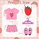 Xerteam Puppenkleidung 43 cm, für 30-45 cm Baby Puppen, Puppenzubehör-Erdbeer-Pyjama, Erdbeer Tasche für Kinder, Kleiderbügel, Schuhe Mit Kleinen Löchern, Erdbeersüß-Stil (Ohne Puppe)