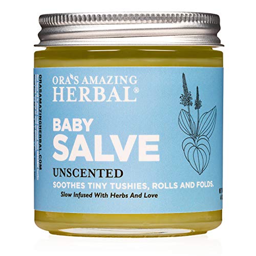 Baby Salve, Diaper Balm, Baby Butt Cream, Baby Ointment, Drool Rash Ointment, Natural Diaper Cream, Baby Calendula Cream, Baby Eczema and Rash Cream, 4 oz, Oraâ€™s Amazing Herbal