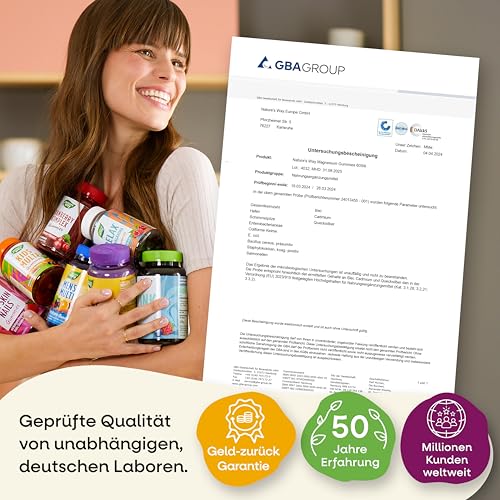 Magnesium Gummies hochdosiert - 180mg Magnesium für Kinder & Erwachsene aus Magnesiumcitrat für Muskeln und Nerven - laborgeprüft vegan Alternative zu Kapseln & Tabletten - 60 Stk hochdosiert