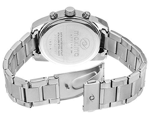 Image of Maxima Brass Attivo Multifunction White Dial Analog Watch for Men -27141Cmgi, Silver Band