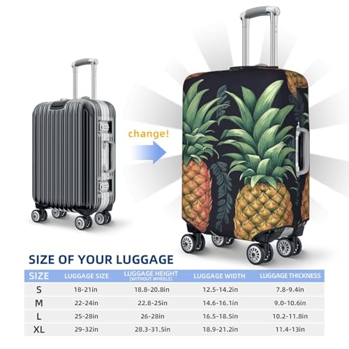 Travel Luggage Cover Pineapple Suitcase Protector Elastic Washable Stretch Suitcase Protector Anti-Scratch Travel Suitcase Cover Fit 18-32 Inch Luggage2