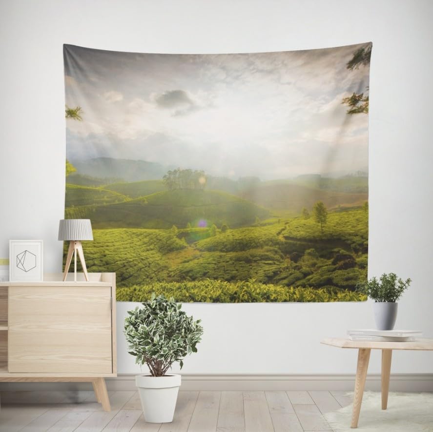 EHOMERY Wandbehang Deko Wanddekoration Dachschräge Berge Und Flüsse Wandteppiche Indie Hochzeit Wanddekoration Wohnzimmer Schlafzimmer Wandbehang...