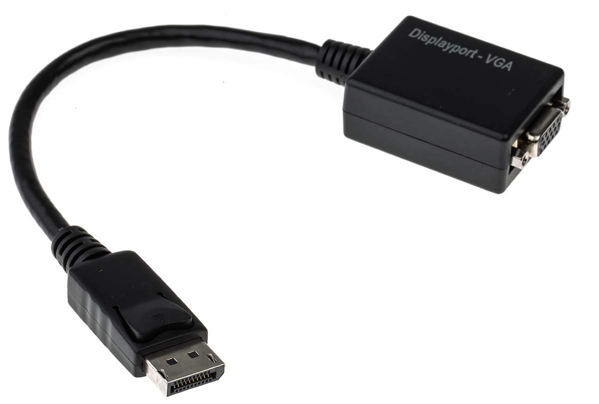 RS PRO, Stecker DisplayPort-Kabel A DisplayPort B VGA - Buchse, 150 mm Polyvinylchlorid