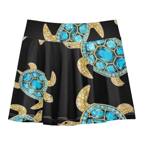 Kids Tennis Skirts TurtlesTurquoise Girls' Shorts Athletic Skorts Neon Cheer Skirt 4t2
