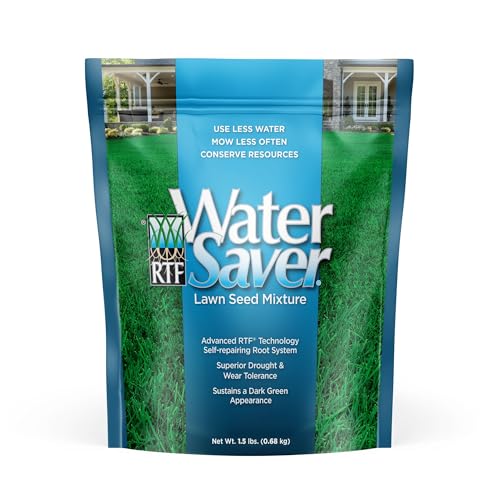 WaterSaver Grass Mixture with Turf-Type Tall Fescue Used to Seed New Lawn and Patch Up Jobs-Grows in Sun or Shade 1.5 lbs - Covers 1/100 Acre