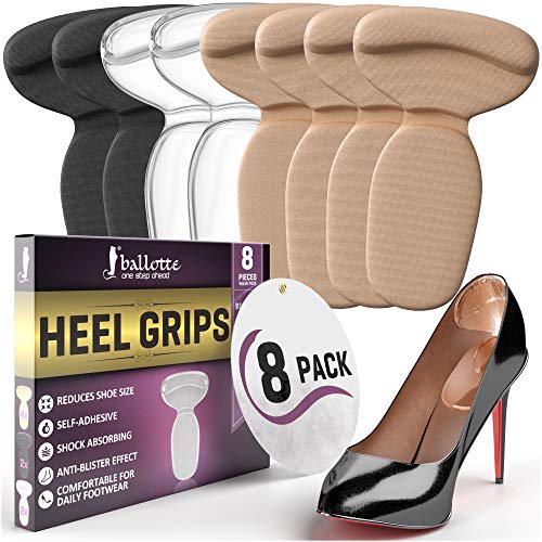 Reusable Heel Cushion Inserts - Invisible Heel Grips for Shoes Too Big