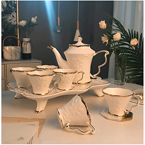 Set de cafetera y tazas con bandeja de vidrio 8 piezas miniatura 5