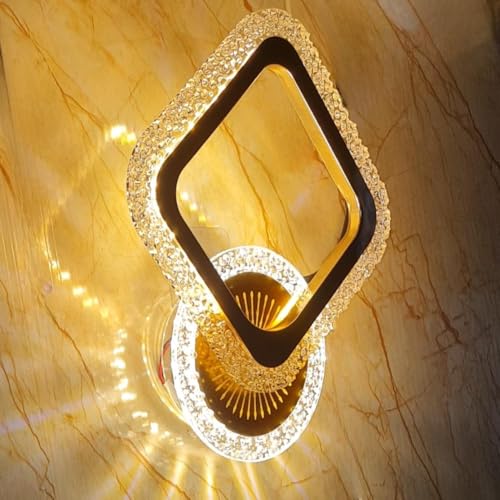 Image of Keyplus Golden Modern LED Wall Light for Living Room Bedroom, 3 Color Changeable Wall Lamp (Cool, Warm, Natural White) Designer Decorative Wall, Pack of 1,