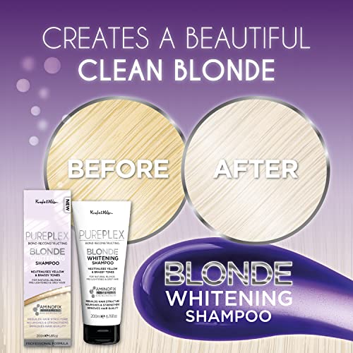 PurePlex Blonde Bond Reconstructing Shampoo. Professional Toning Formula Nourishes & Rebuilds hair from within, Protects & Restores, 200ml. By Knight & Wilson - Image 3