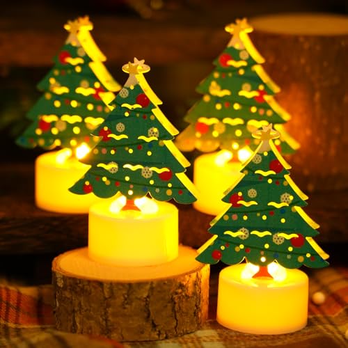 HAIDOLIANG 6PCS Christmas Candles (Christmas Tree)