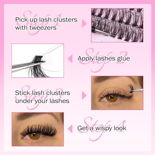 Focipeysa Fluffy Lash Extension Mink Thick Cluster Eyelash Extensions 10-18Mm Lash Clusters Individual Lash Extensions Diy Clusters Lashes Extension At Home By Focipeysa  thumb #5