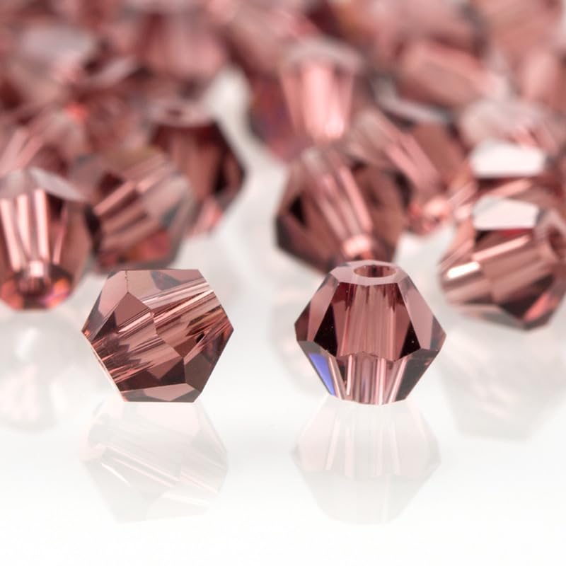 Zestaw wielokolorowych koralików Bicone Crystal Beads - koraliki szklane 3-6 mm do wyrobu biżuterii i projektów rękodzielniczych(Medium Purple,6MM about 280PCS)