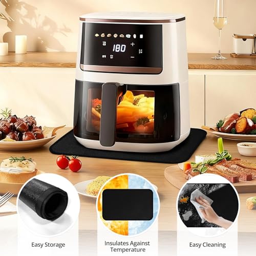 Soodyoow Base Resistente al Calor 30x45cm, Alfombrilla Resistente al Calor para Freidora de Aire, de Fibra de Vidrio, de Silicona, para Encimeras de Cocina, Antideslizantes e Impermeables - imagen 6