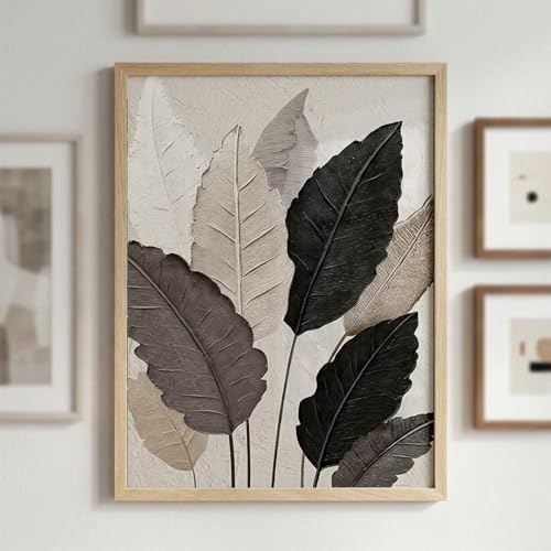 Image of kotart Aesthetic Leaf Art Home Decoration|Paintings With Frame For Living Room Bed Room Hotel Wall Decor Digital Reprint (13x17 inch)