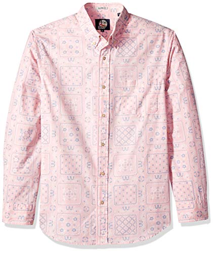 Reyn Spooner Men's Long Sleeve Hawaiian Shirt, Original Lahaina - Pink, L