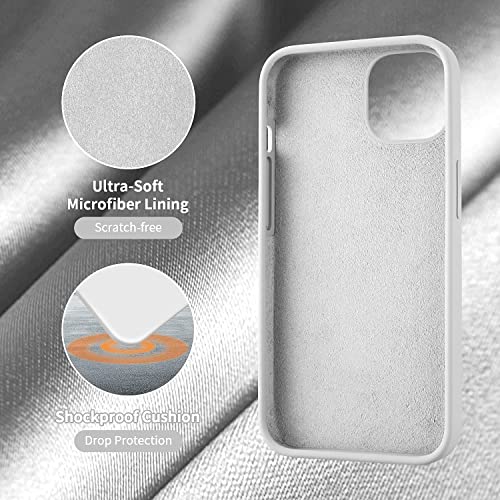 Image of NAFS Silicone Case Compatible with iPhone 14 | Camera Protect Microfiber Lining Cover | Case Cover for iPhone 14 (White)