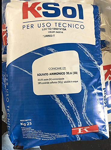 K-ADRIATICA Solfato Ammonico 25 KG Fertilizzante Azotato Idrosolubile Cristallino Polvere
