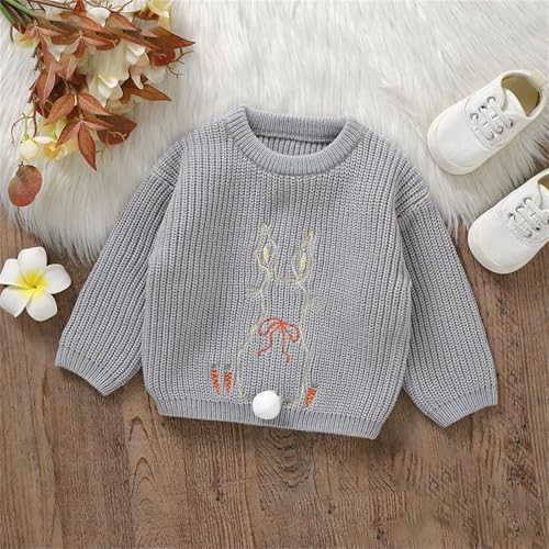 Baby Boys Girls Cable Knit Sweater Cute Bunny Crewneck Sweater Kids Long Sleeve Pullover Tops Casual Comfy Fall Sweatshirt2
