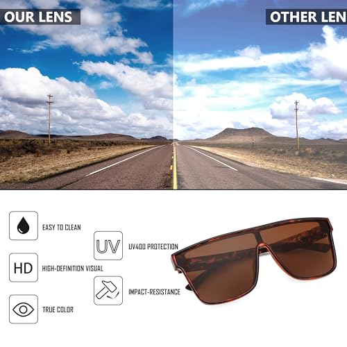 Image of FEISEDY Sunglasses for Women Men, Fashion Mirrored Single Lens Shades