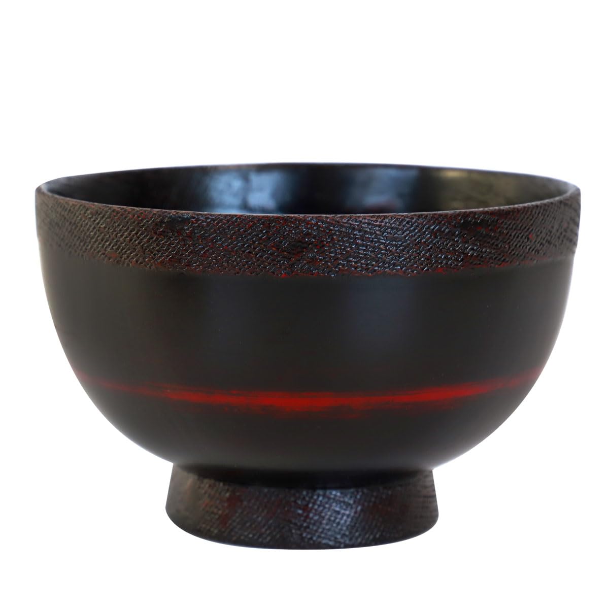 Lacquered Wooden Miso Soup Bowl, Nenji Akebono