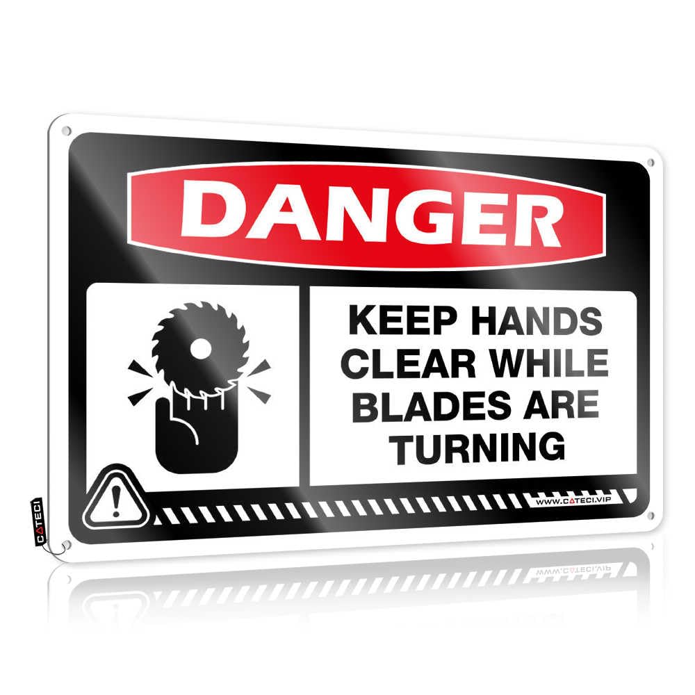 IBWNBBUSN Funny Kitchen Signs Danger Keep Hands Clear While Blades Are Turning Tin Sign Warning Signs For Bedroom Vintage Bar Decor(30X40CM)