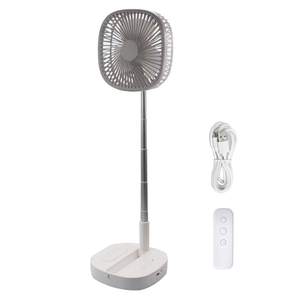 Ventilatore portatile ricaricabile, Ventilatore silenzioso con telecomando, Ventilatore da scrivania USB, Ventilatore elettrico pieghevole per ufficio, casa, campeggio,Grigio