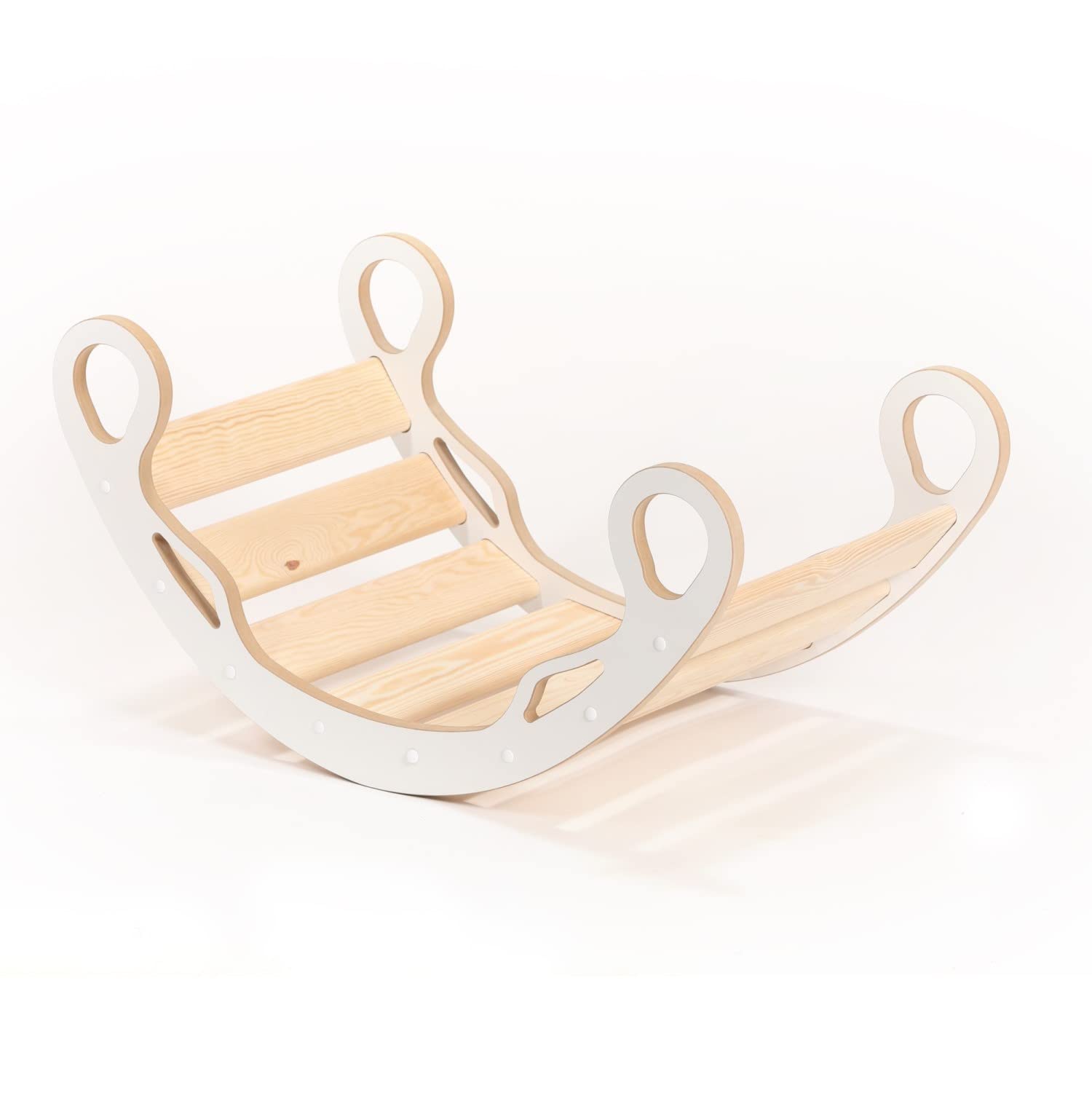 Zofia Kletterbogen mit Kissen und Rutsche für Kinder Klettergerüst Indoor MDF (Jeansfarbe, 75x41x36 cm)