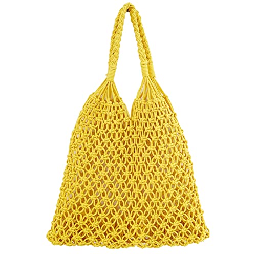 Cotton Rope Travel Beach Fishing Net Handbag Shopping Woven Shoulder Bag for Women