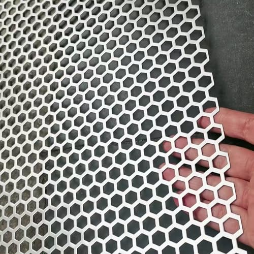 COYOUCO Tôle perforée en Acier Inoxydable 304, Maille métallique hexagonale 10/6/3,5mm pour Filtre, Ventilation, décoration, Protection, projets DIY,Dia...