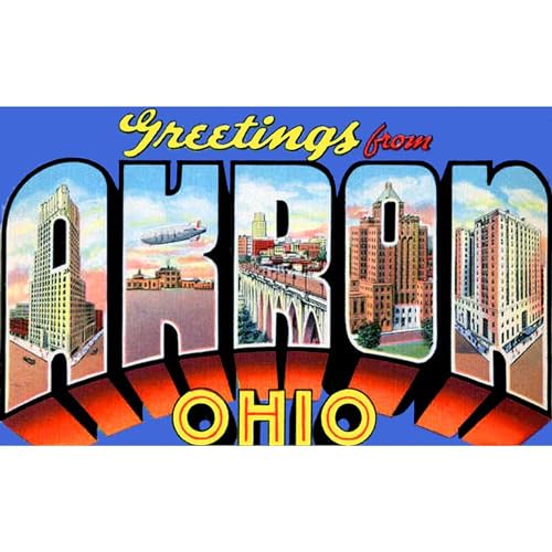 Taza de cerámica de 11 oz con diseño Akron Ohio miniatura 3