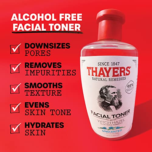 Thayers Alcohol-Free, Hydrating Witch Hazel Facial Toner With Aloe Vera Formula, Unscented, 12 Ounce #TOP1