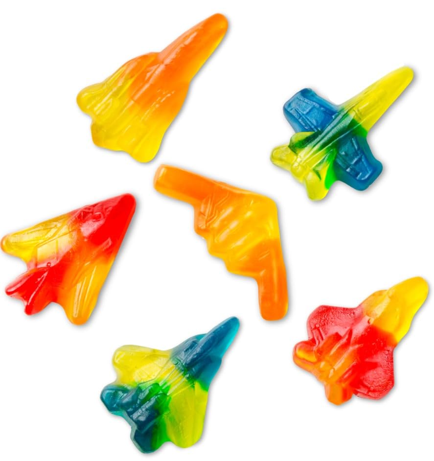 Miniatura 4 de Fruidles Golosinas navideñas patrióticas de los Jets de Gummy Fighter Jets de Estados Unidos, 4 de julio, aperitivos divertidos y festivos, sabor a