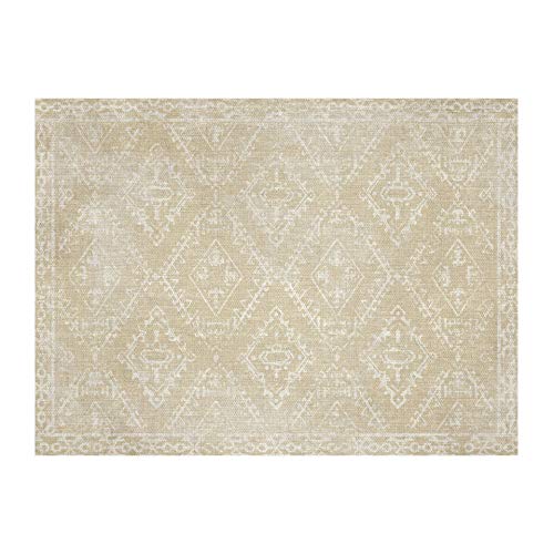 Carolina Creekhouse Vinyl Rug | McCall 043524CJ | Vinyl Floor Mat | Decorative, Vintage, Waterproof, Eco-Friendly, Non-Slip | Beige, 6'x8'