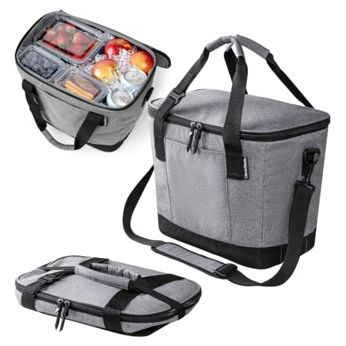 CleverMade Tahoe Collapsible Cooler, Medium Insulated Bag, Heather Gray