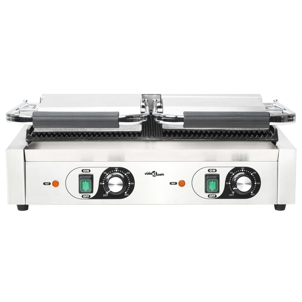 Generico Doppia Griglia per Panini Scanalata 3600 W 57x30,5x20 cm,Casa e Giardino,Cucina e Pranzo,Elettrodomestici,Piastre a Griglie elettriche-50751
