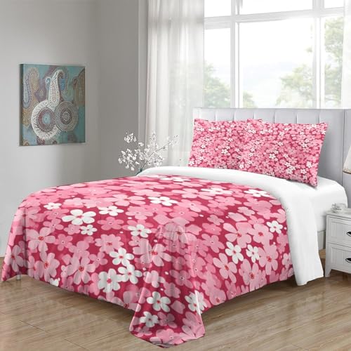 Parure de lit 3 pièces imprimé cœur en microfibre de qualité supérieure