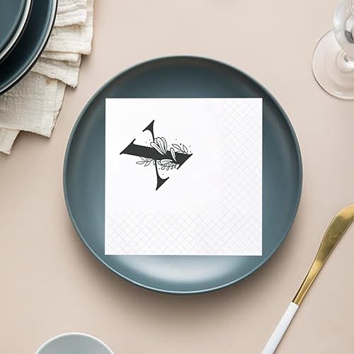 Miniatura 6 de Geloar Servilletas con monograma, paquete de 100 servilletas de papel desechables con monograma de letra X de color negro para cumpleaños, novia,