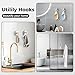 4 Pack Black Suction Cup Shower Hooks – Removable Towel Hooks for Bathroom, Glass & Tile – Heavy Duty, No Tools Needed (Silver)