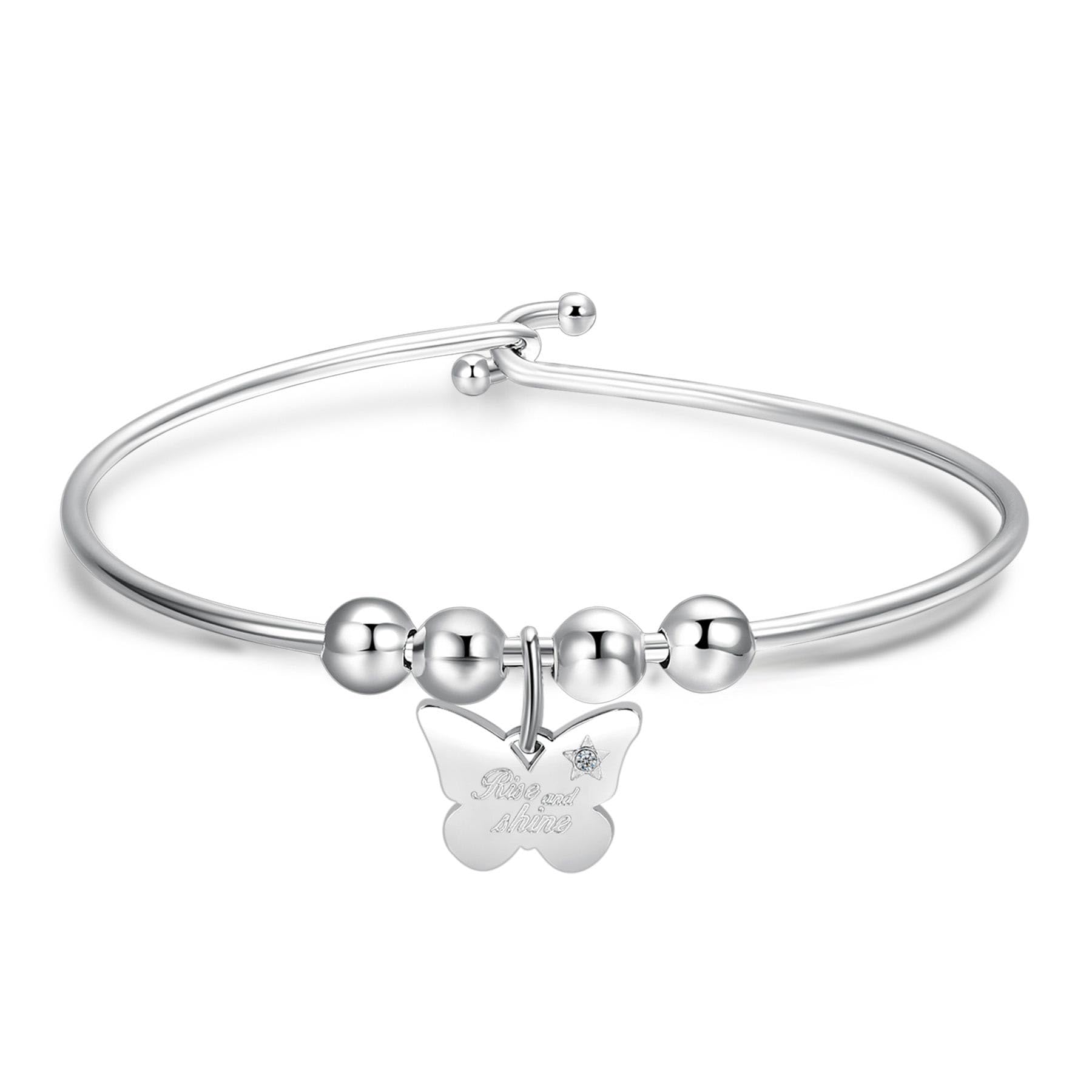 S'Agapõ Bracciale Donna Click Farfalla – Acciaio 316L Con Smalto Fucsia – Modello SCK210 – Gioiello Italiano Ipoallergenico