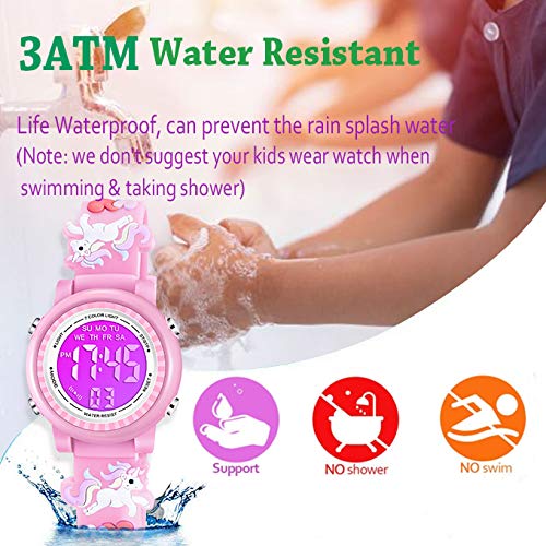 Venhoo 2019V-DW0001 Kids Watches For Girls Boys 3D Cartoon 30M Waterproof 7 Color Led Digital Child Wrist Watch Gifts thumb #3
