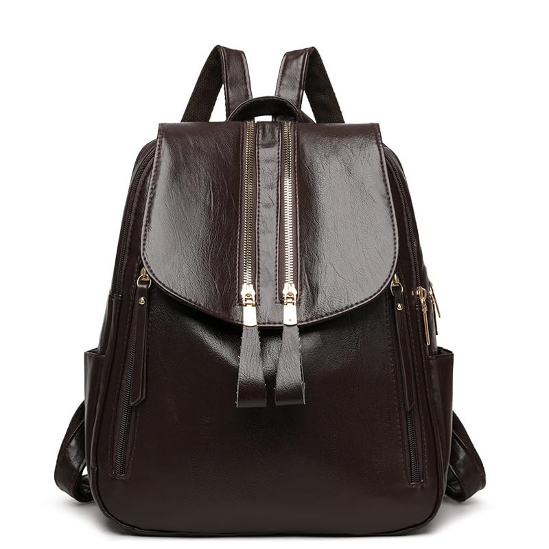 Modelo 2269, nova mochila feminina em PU, estilo retrô europeu e americano, versátil(2269 - Cafe)