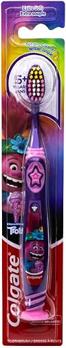 Miniatura 7 de Colgate Kids Minions & Trolls - Juego de cepillos de dientes con ventosa, niños a partir de 5 años, extra suave (los colores varían), paquete de 2